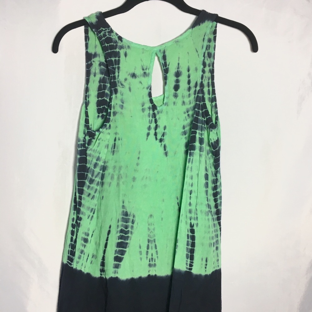 Japna XS Juniors Tie Dye Tank Top Green Navy - Picture 3 of 4